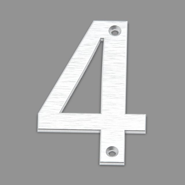 number 4 3d print model in outdoor items 3dexport alphabet symbol font letter sign language typography architectural street diy calle numero city town door entry house 3D print model - Mito3D