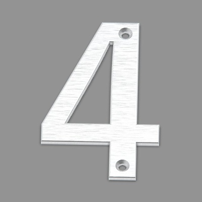 nummer 4 3d drucken modell draussen artikel 3dexport alphabet symbol schriftart brief zeichen sprache typografie architektonisch straße diy stadt dorf tür eintrag haus 3d print model - Mito3D