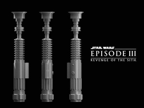 obi bitik Kenobi ışın kılıcı bölüm iii intikam Sith star savaşlar 3d print model - Mito3D