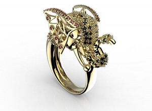 oc ele 3d drucken modell ringe 3dexport elefant ring gold seele tier 3d print model - Mito3D