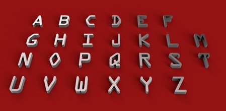 ocra font büyük harfler 3d dosya stl küçük alfabe 3dletters mektuplar yazı tipi tipleri <url> 3dmodel kelimeler yazın dil gadget dekorasyon okul 3d print model - Mito3D