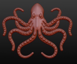 octopus 3d-Druck Modell Juwel logo symbol emblem 3d print model - Mito3D