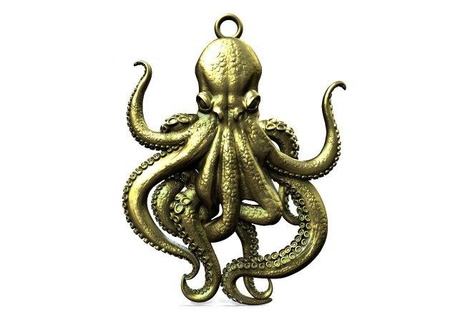 octopus pendant pendants jewelry jewel marine 3d print model - Mito3D