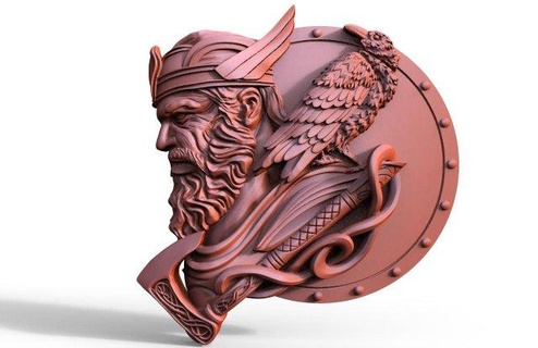 odin viking cnc signs logos art relief nordic deco 3d print model - Mito3D
