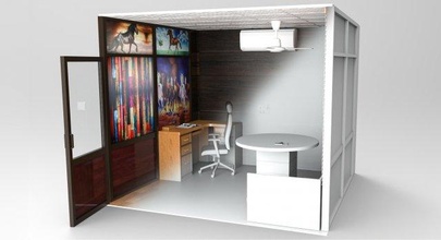 Bureau cabine scène atout 3dmodel impression meubles chaise table tv LED architecture moderne intérieur chambre 3d print model - Mito3D