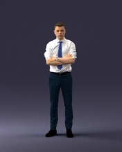 office man 1012-4 3d print ready scan model polygon 3dprint human male realistic posed character people miniatures woman child style success fashion beauty 3d print model - Mito3D