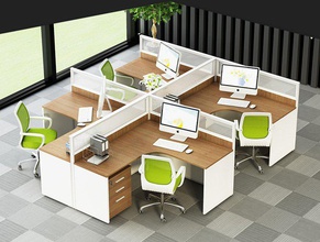 office workstation table 3d print model in furniture 3dexport design desk cubicle executive modern computer wooden chair partition 3d print model - Mito3D