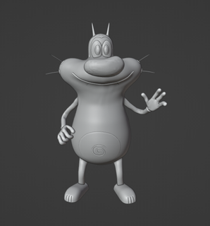 oggy brinquedos personagem baratas gato brinquedo estátua fantasia ficcional criatura jogos 3d print model - Mito3D