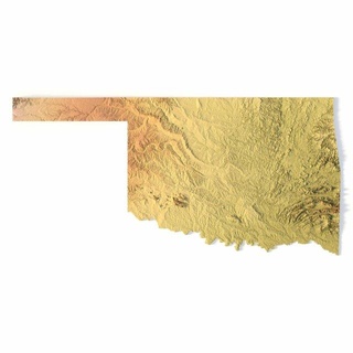 Oklahoma stl 3d Yazdır model arazi Amerika Birleşik Devletleri ülke Sanat kuzeyinde harita 3d print model - Mito3D