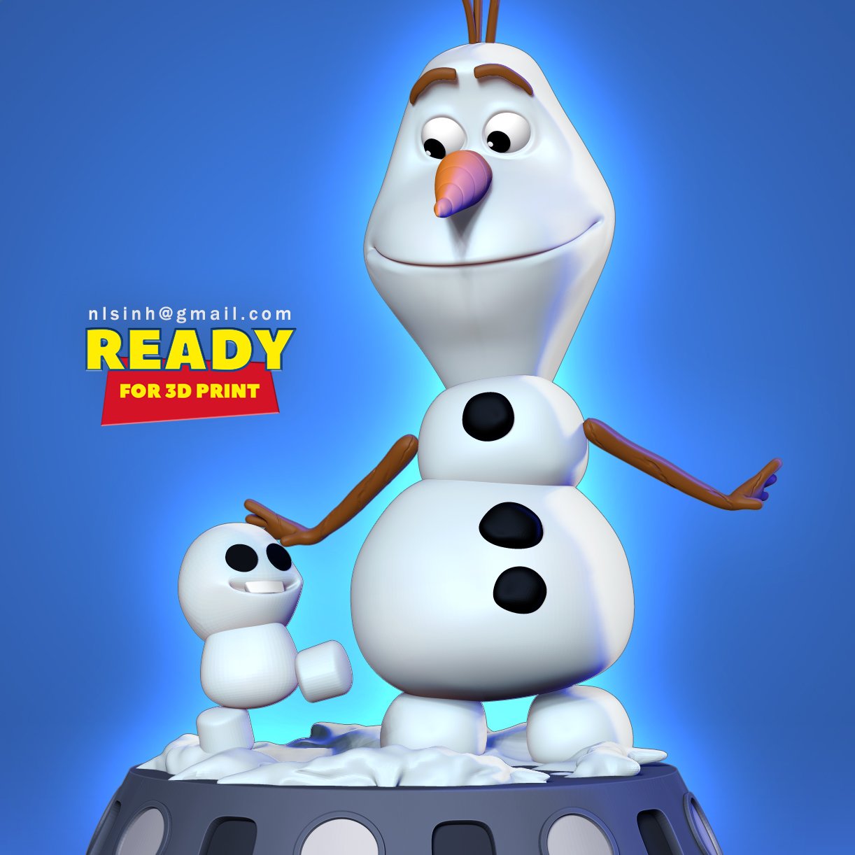 olaf - frozen 3d print model in child 3dexport cartoon cute olafsadventure 3dprint statue figure 3D print model - Mito3D