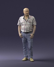 old man 0713 3dscan 3dprint human male printable posed character figurine miniature 3dfigurine people realistic visualization miniatures render casual scan engineer teacher 3d print model - Mito3D