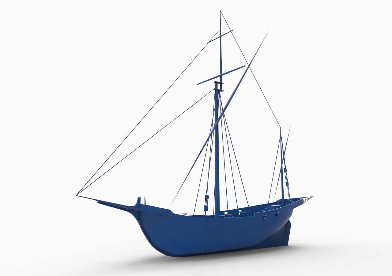 antiguo embarcacion mod4 3d impresión modelo in automotor 3dexport galeón vela pirata barco clásico madera buque cubierta náutico velero navegación histórico cañón transporte fragata ancla 3D print model - Mito3D