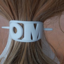 om personalized oval hair stick barrete 54x30mm pin names customizable initials 3d print model - Mito3D
