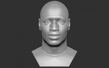 omar sy bust 3d printing print model in man 3dexport lupin intouchables men actor hollywood famous celebrity tv movie human head oscars character portrait face 3d print model - Mito3D