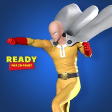one punch homme 3d impression modèle in 3dexport onepunchman manga anime character 3d print model - Mito3D
