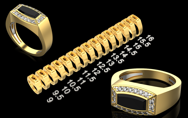 onyx diamant signet ring 3d drucken modell ringe 3dexport chopard graff versace gucci tiffany tiffani bvlgari hermes vuitton ohrring armband anhänger cleef vancleef sperren schließe kreuz chanel 3d print model - Mito3D