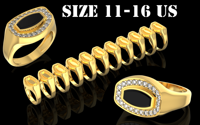 onyx signet ring 13 3d print model in rings 3dexport chopard versace gucci tiffany tiffani bvlgari hermes vuitton earring bracelet pendant cleef vancleef lock clasp poussette cross 3d print model - Mito3D