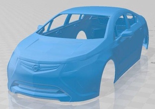 opel ampera 2011 imprimible cuerpo coche vehiculo 3d impresión modelo in automotor 3dexport espacio scalextric tamiya rc miniz pasatiempo micro 3d print model - Mito3D