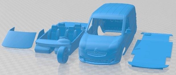 opel combo lwb carico 2015 stampabile furgone settore automobilistico fessura scalextric tamiya rc miniz passatempo micro pressofuso 3d print model - Mito3D