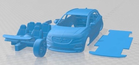 opel Grandland 2019 imprimível carro fenda escalextrico Tamiya rc miniz passatempo micro 3d print model - Mito3D
