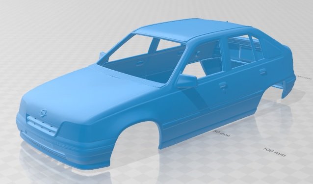 opel kadett 1991 imprimible cuerpo coche vehiculo 3d impresión modelo in automotor 3dexport espacio scalextric tamiya rc miniz pasatiempo micro 3D print model - Mito3D