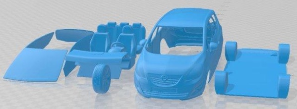 opel meriva 2011 imprimible coche vehiculo espacio scalextric Tamiya rc miniz pasatiempo micro 3d print model - Mito3D