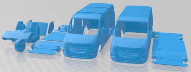 opel Movano l1h1 2018 imprimible camioneta automotor espacio scalextric Tamiya rc miniz pasatiempo micro fundido presión 3d print model - Mito3D