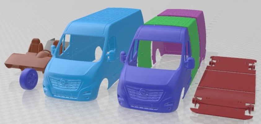 opel movano l2h2 2020 printable van 3d print model in automotive 3dexport slot scalextric tamiya rc miniz hobby micro diecast 3d print model - Mito3D