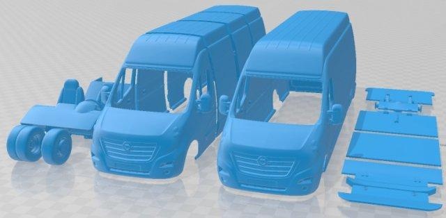 opel movano l4h3 2018 imprimível furgão automotivo fenda escalextrico Tamiya rc miniz passatempo micro diecast 3d print model - Mito3D