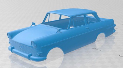 opel rekord p2 1960 imprimible cuerpo coche vehiculo espacio scalextric Tamiya rc miniz pasatiempo micro 3d print model - Mito3D
