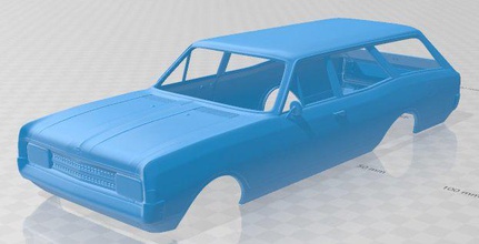 opel rekord wagon 1967 imprimable corps voiture 3d impression modèle in automobile 3dexport fente scalextric tamiya rc miniz loisir micro 3d print model - Mito3D