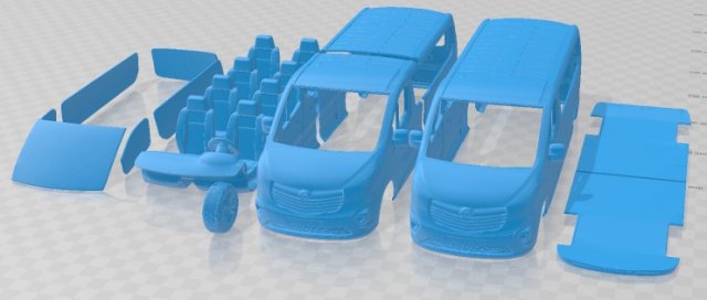 Opel Vivaro 2015 l2 h1 yazdırılabilir kamyonet ölçülü Tamiya rc miniz hobi mikro 3D print model - Mito3D