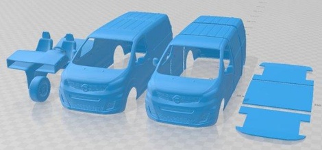 opel vivaro 2020 stampabile furgone fessura scalextric tamiya rc miniz passatempo micro 3d print model - Mito3D