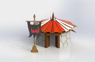 ork kulübe 3d yazdır model in 3dexport arazi ejderhalar zindan minyatürler rpg rune manzara masaüstü savaş oyunları ev orcterrain 3d print model - Mito3D