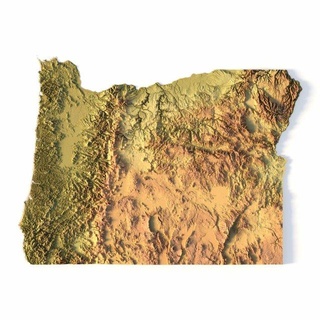 Oregon stl 3d impression modèle terrain Etats Unis pays Amérique art carte 3d print model - Mito3D
