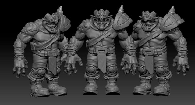 Ork Charakter Monster Kreaturen stl ork warkraft Kunst Helden Kunstwerke Künstler high poly Highpoly drucken 3D print model - Mito3D