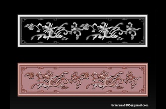 dekorativ geschnitzt Dekor scrollen Dekoration Ornament klassisch Barock Holz 3dmodel cnc hölzern Carving Element Medaillon Blätter Gesims Onlay 3d print model - Mito3D