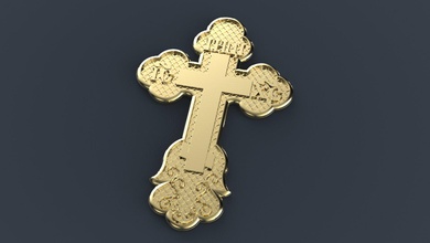 orthodox cross religion jewelry jewellery gold silver printable 3d-printable cnc cncmachining fashion beauty fashion-and-beauty 3d print model - Mito3D