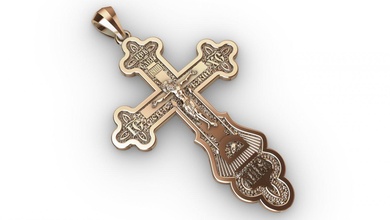 orthodox cross savior saints 3dprinted design fashion gold golden jewel jewellery jewelry print printabl printable printing prototyping silver pendants 3d print model - Mito3D