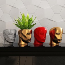 oscar tête tirelire vase fleur pot 3d impression modèle in accessoires 3dexport 3d print model - Mito3D