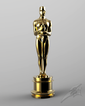 oscar 3d yazdır model in heykel 3dexport ödül film hollywood sarımsı kahverengi 3d print model - Mito3D