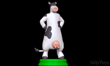 otis basse cour Masculin vache bovine pis dessin animé taureau 3d impression modèle 3d print model - Mito3D