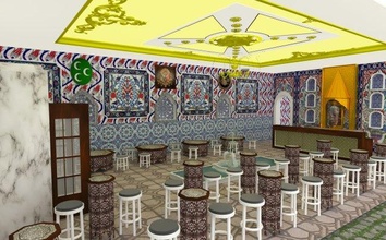 ottomane restaurant 3d modell 3dexport authentisch schawarma tabelle stuhl innere orientalisch palast hotel kebab küche festlich lebensmittel grill jahreszeit fest tür architektur 3d print model - Mito3D