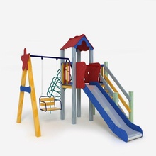aire libre juego patio recreo complejo niños columpio zona corredizo mueble exteriores 3d print model - Mito3D