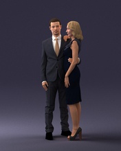 outgoing couple 0109 3d print ready scan model polygon 3dprint human male realistic posed character people miniatures man woman child love relationship romance 3d print model - Mito3D