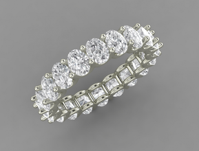 ovale gemme enternità gruppo musicale gioielleria giallo bianca argento moda donna gemma diamante bellissimo unico prezioso 3d print model - Mito3D
