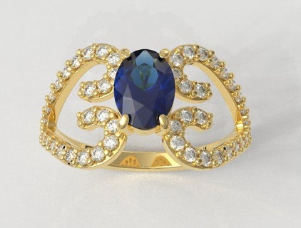 oval değerli taş kalp yüzük yüzükler altın takı paulorani 39 ye moda modern elmas mücevher klasik gümüş ornamental ring heart diamond classic gemstone 3d print model - Mito3D