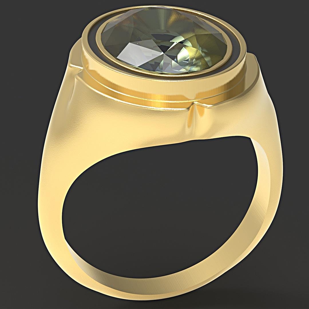 oval ring jewellery jewelry gem gold 3D print model - Mito3D
