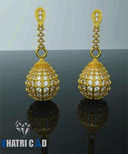 oval shaped earrings free 3d print model in 3dexport jewelry gold silver apparel indian style stl printable printing 3dmodel 3d print model - Mito3D