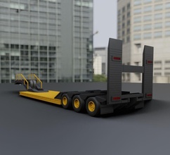 oversize trailer 120 semi truck 3d print model in vehicle 3dexport 1-20 3d print model - Mito3D